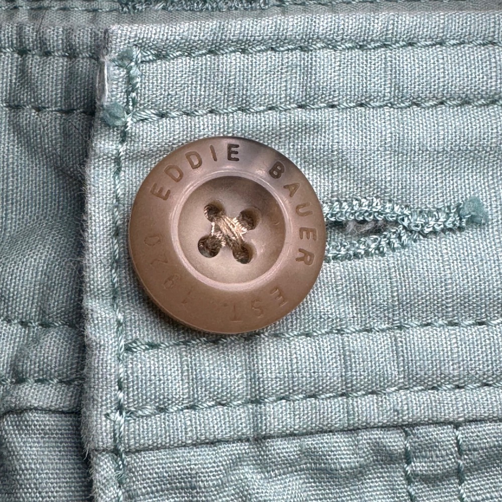 Eddie Bauer Womens Cargo Hiking Shorts 16 Blue Ripstop 100% Cotton Utility Trail - Picture 5 of 11